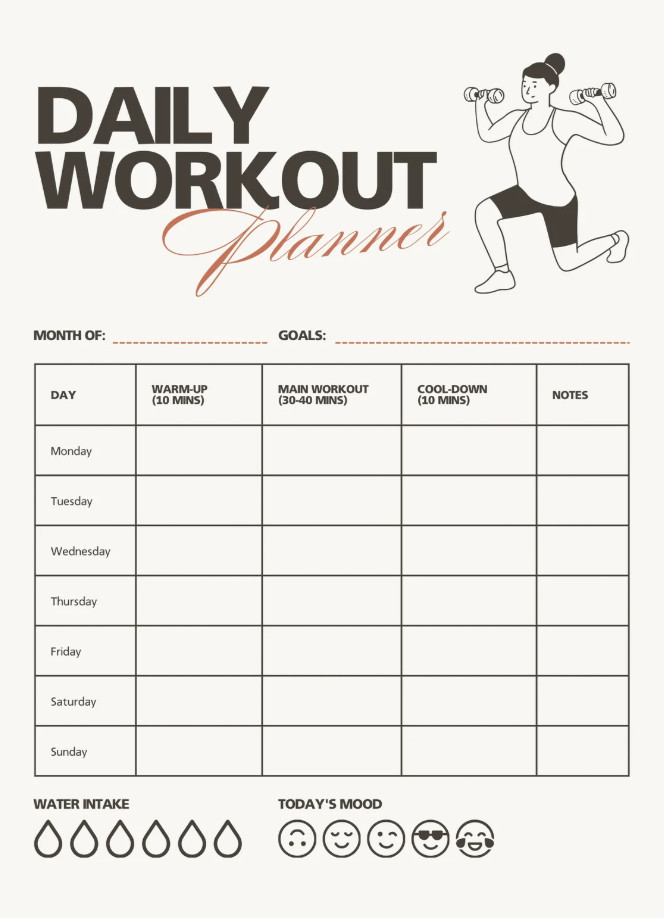 Example of Workout Schedule Template Example of Workout Schedule Template
