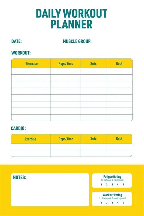 Exercise Planning Template Exercise Planning Template