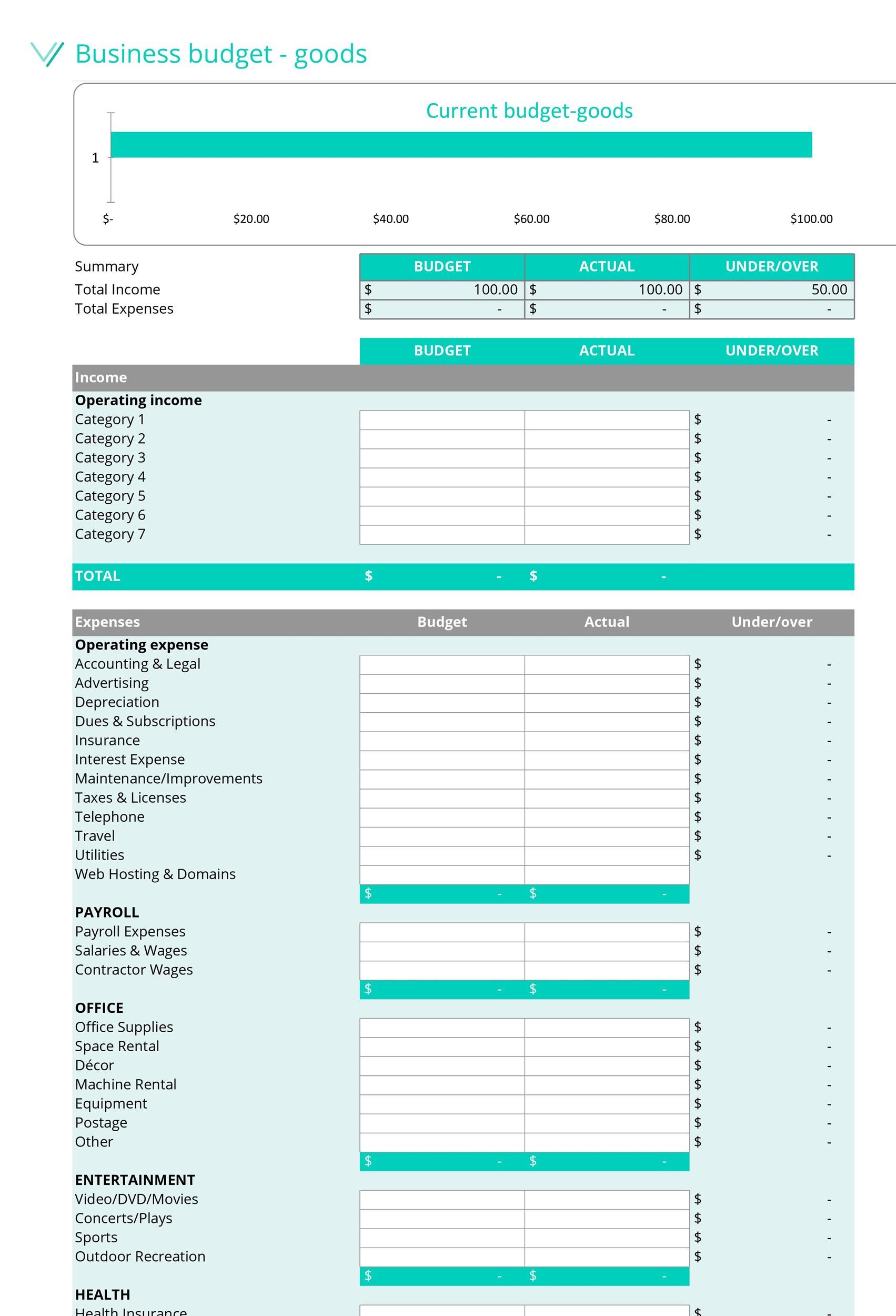 Expense Budget Template Expense Budget Template