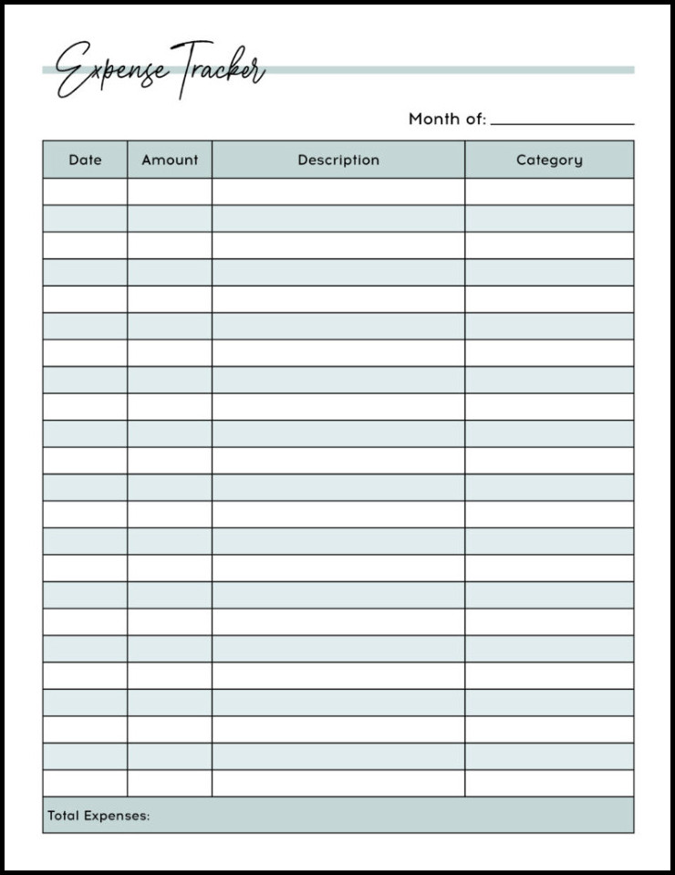 Expense Tracker Template Expense Tracker Template