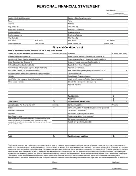 Financial Statement Template
