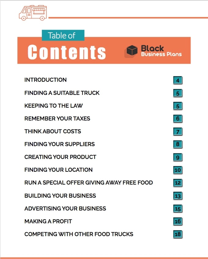 Food Truck Business Plan Template Food Truck Business Plan Template
