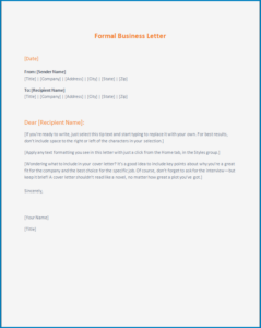Formal Business Letter Template (Word)
