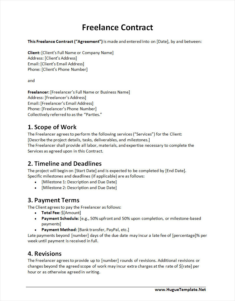 Freelance Contract Template Freelance Contract Template