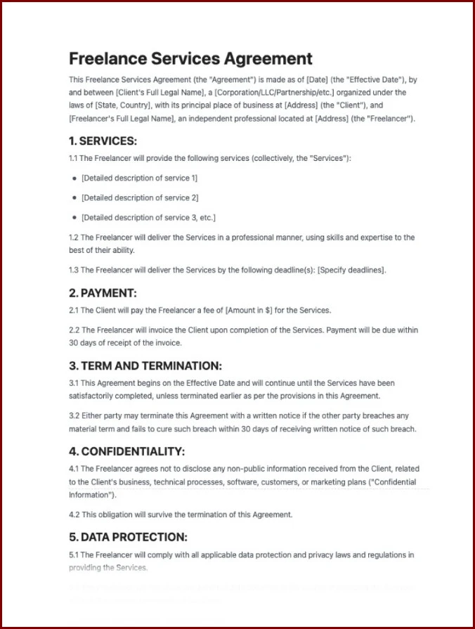 Freelance Writer Contract Template Example Freelance Writer Contract Template Example