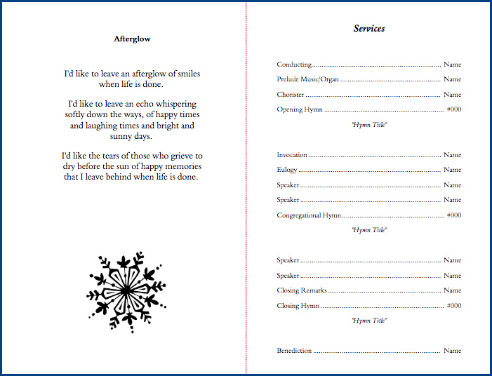Funeral Program Template Example