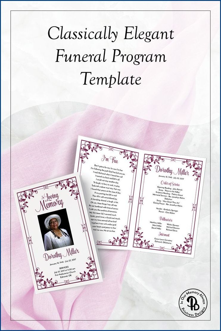 Funeral Program Template Sample