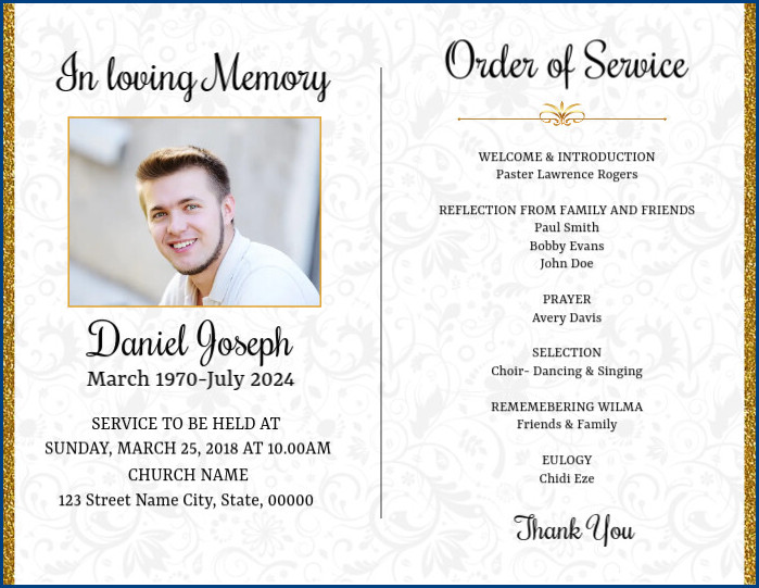 Funeral Program Template