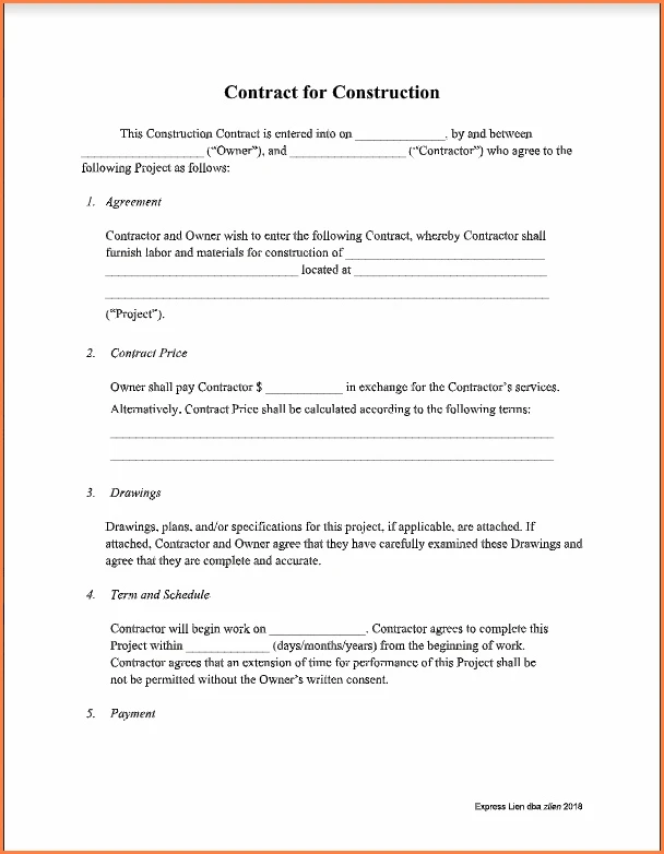 General Contractor Agreement Template