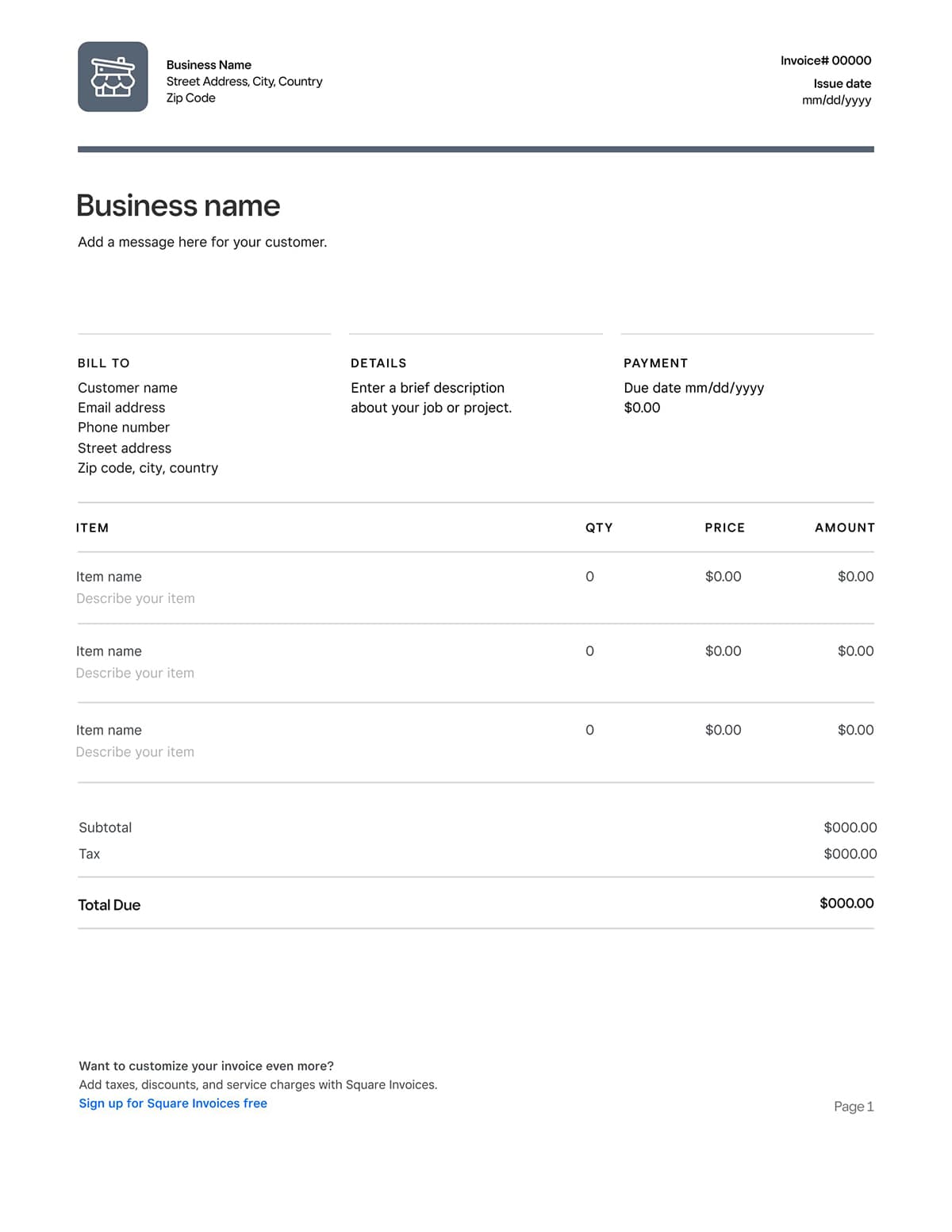 Generic Invoice Template