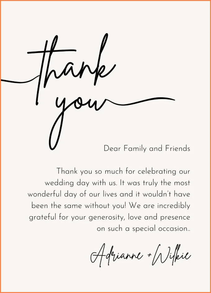 Gift Thank You Note Template Sample