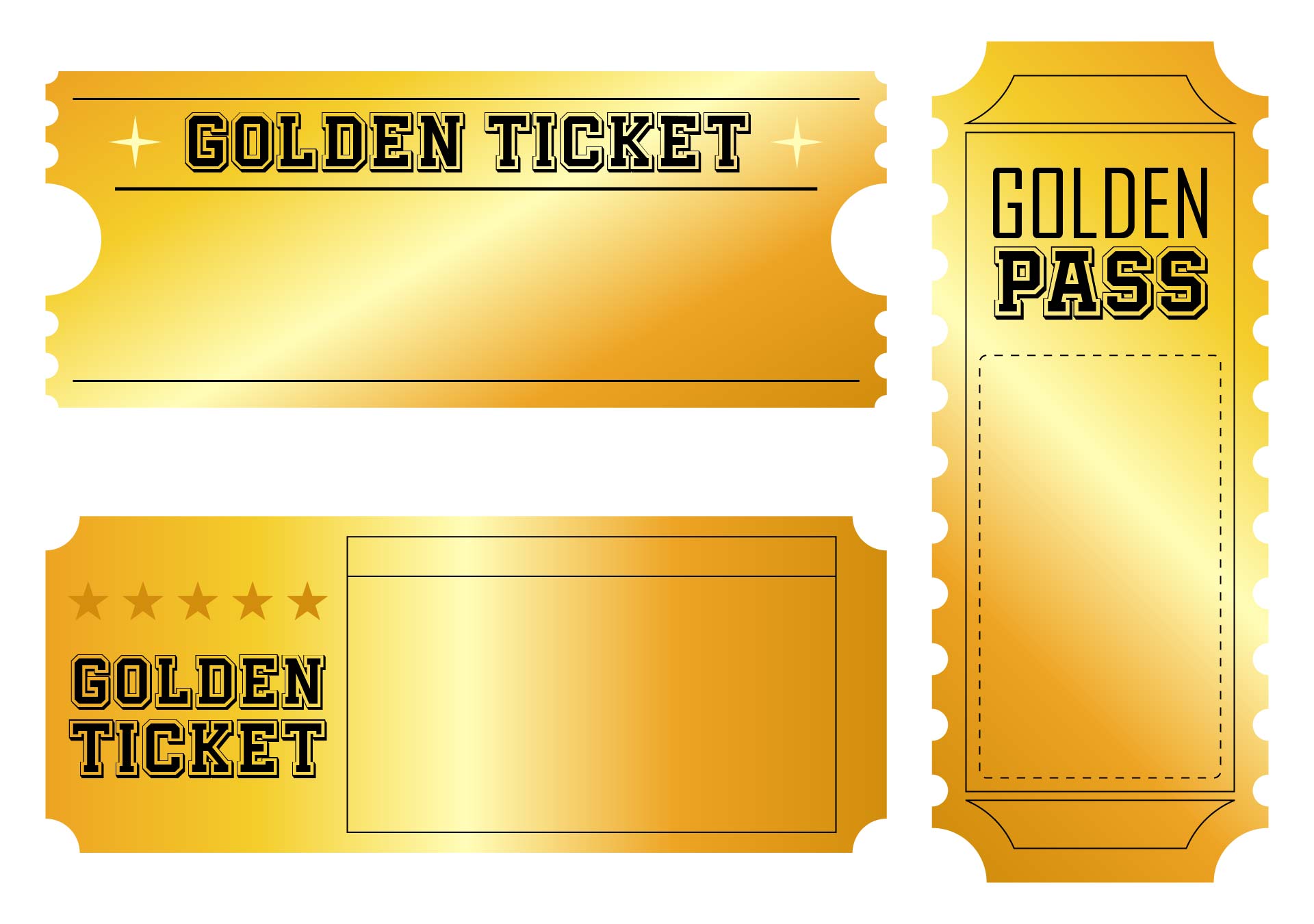 Golden Ticket Template Golden Ticket Template