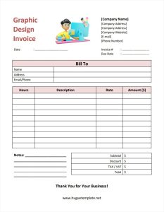 Printable Graphic Design Invoice Template