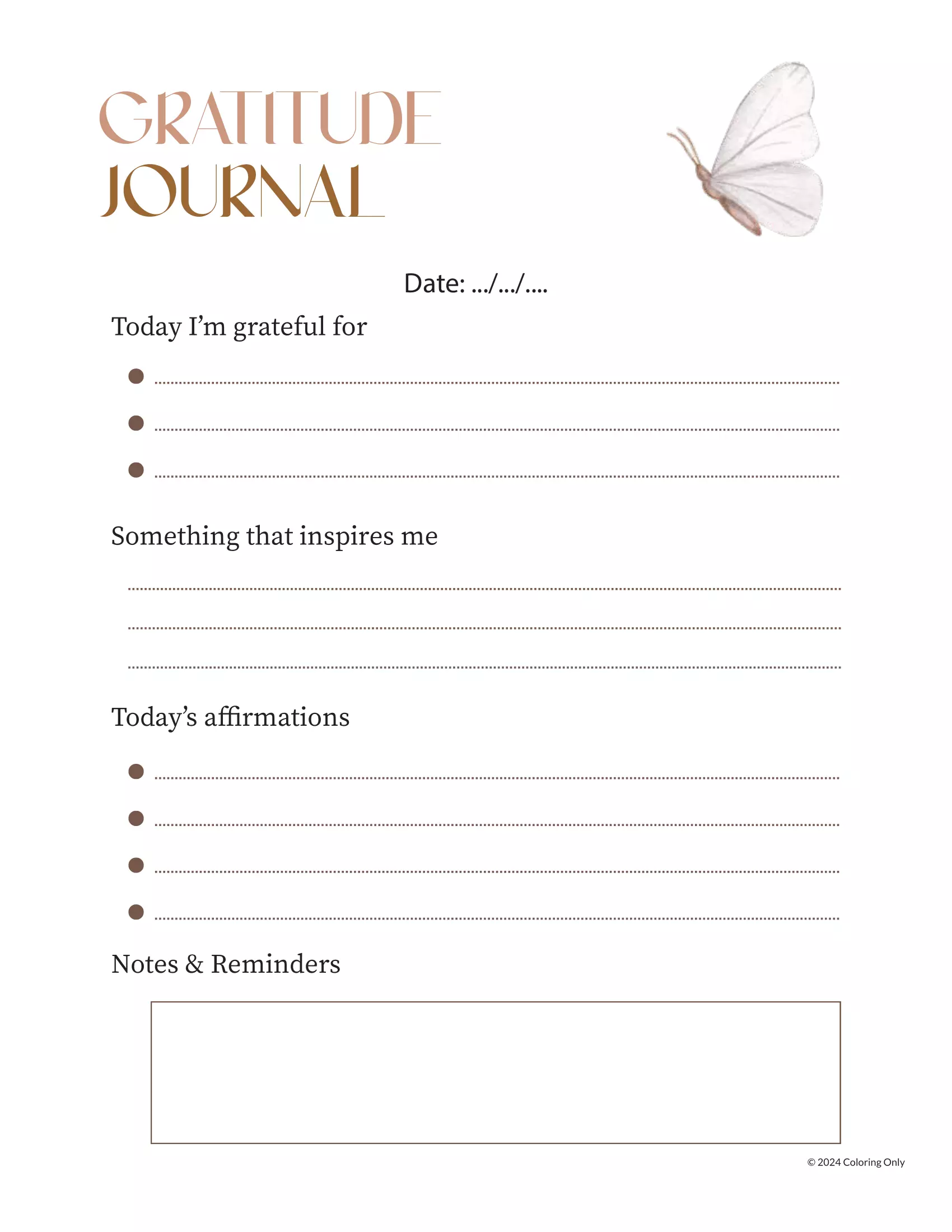 Gratitude Journal Template