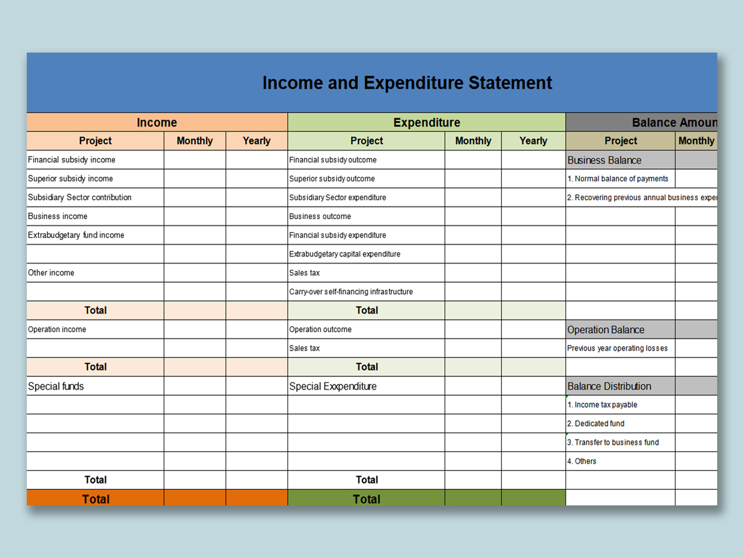 Income And Expense Template Income And Expense Template