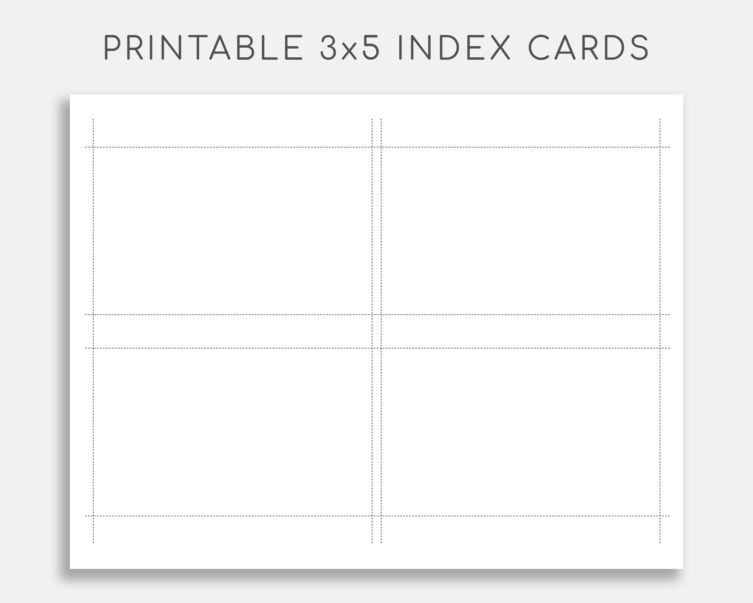 Index Card Template Index Card Template