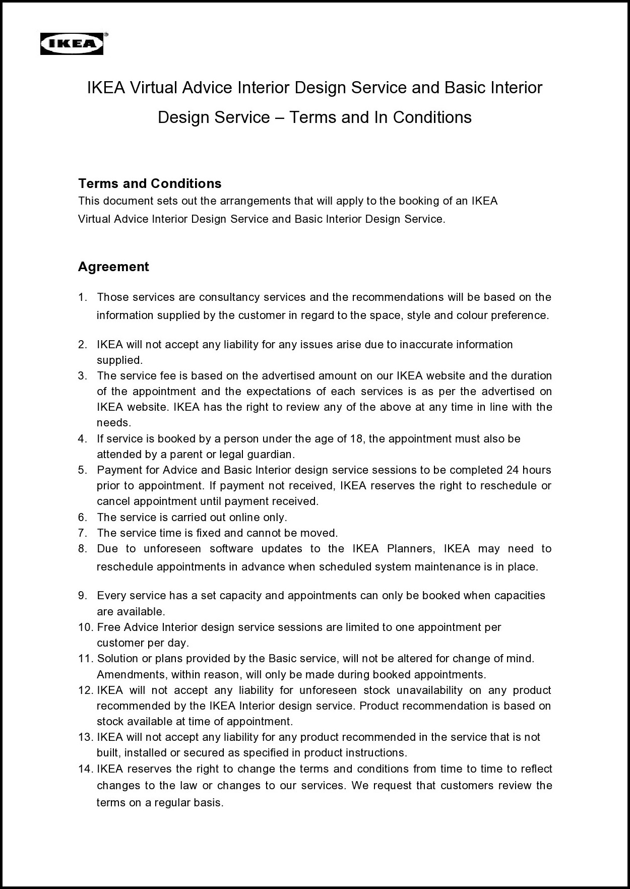 Interior Design Agreement Template