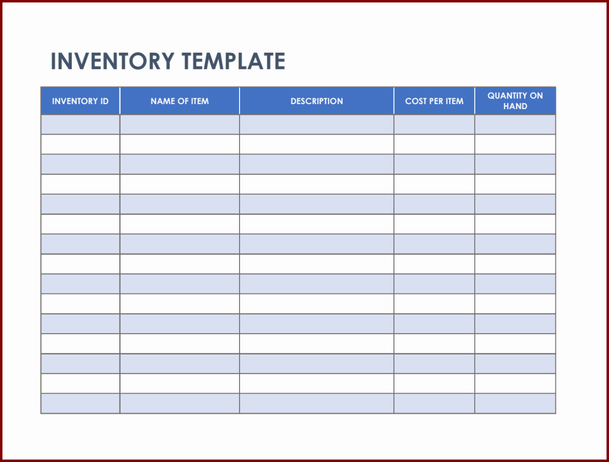 Inventory List Template Example Inventory List Template Example