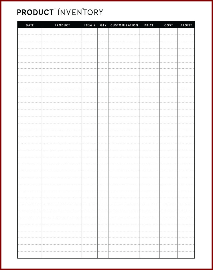Inventory List Template Sample Inventory List Template Sample