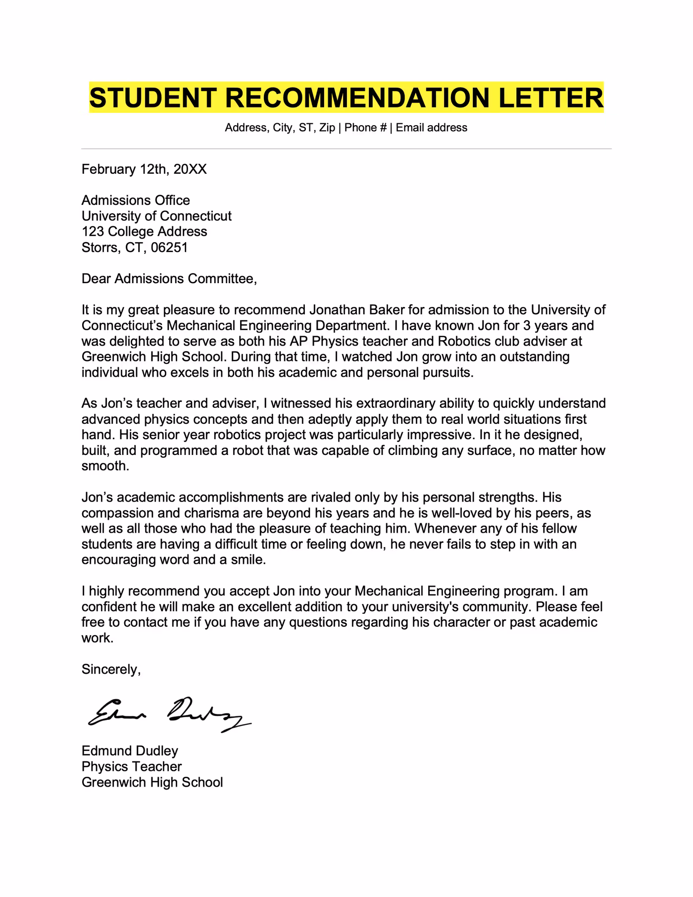 Job Reference Letter Template Example Job Reference Letter Template Example