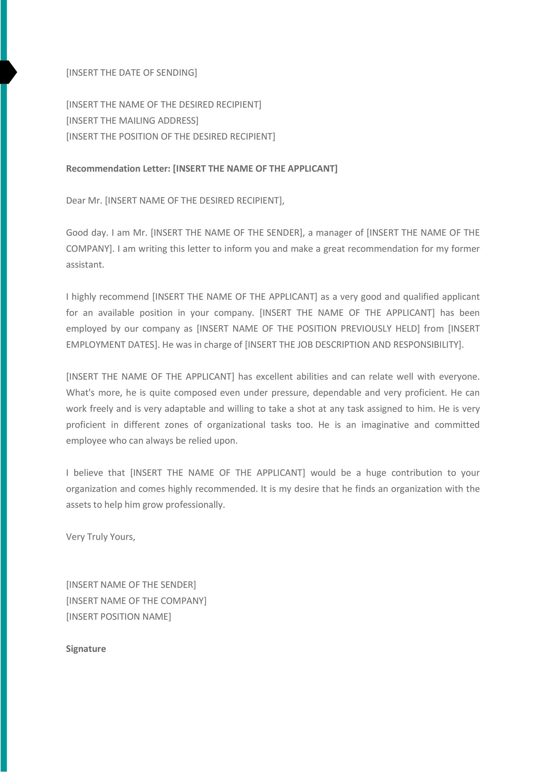 Job Reference Letter Template Job Reference Letter Template