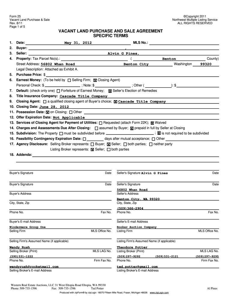 Land Purchase Agreement Template Example Land Purchase Agreement Template Example