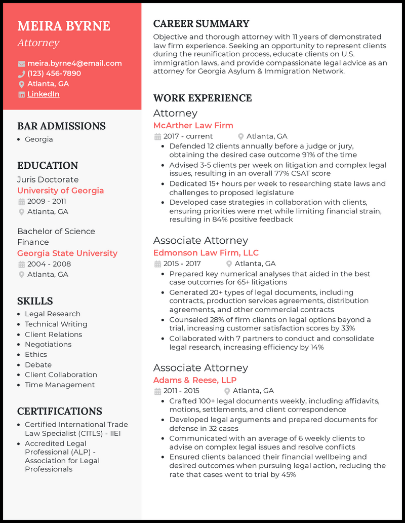 Lawyer Resume Template Example Lawyer Resume Template Example