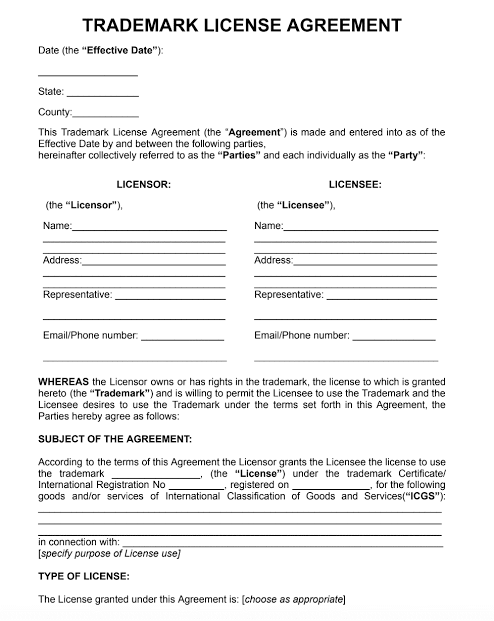 Licensing Agreement Template Example Licensing Agreement Template Example