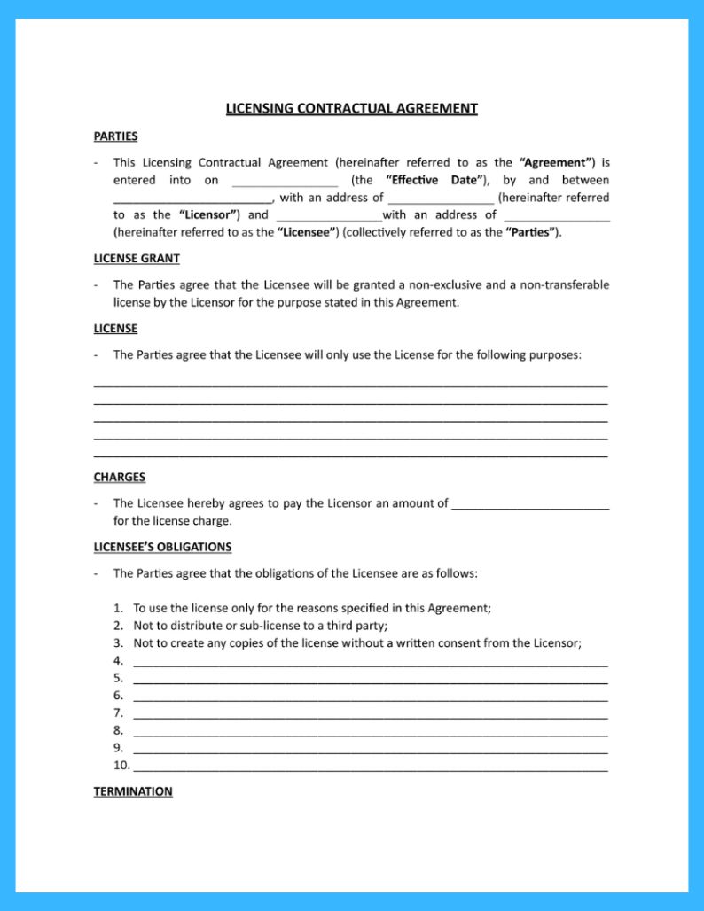 Licensing Agreement Template Licensing Agreement Template