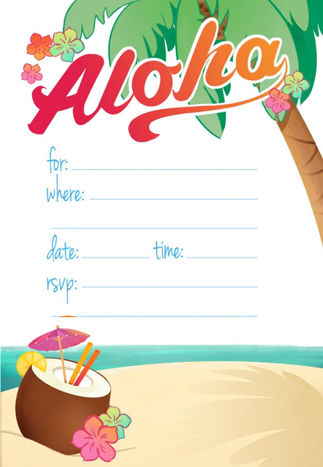 Luau Party Invitation Template