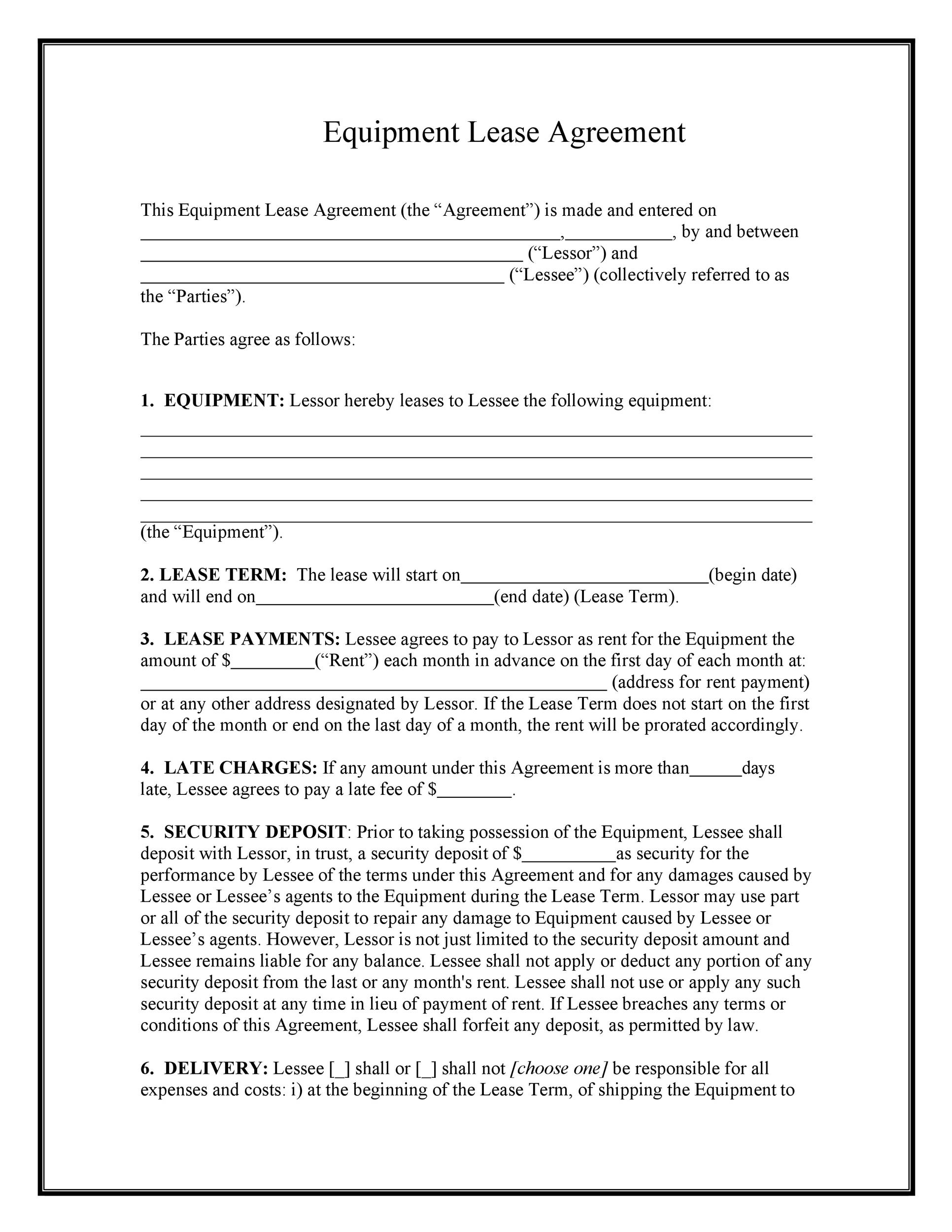 Machine Lease Agreement Template Sample Machine Lease Agreement Template Sample