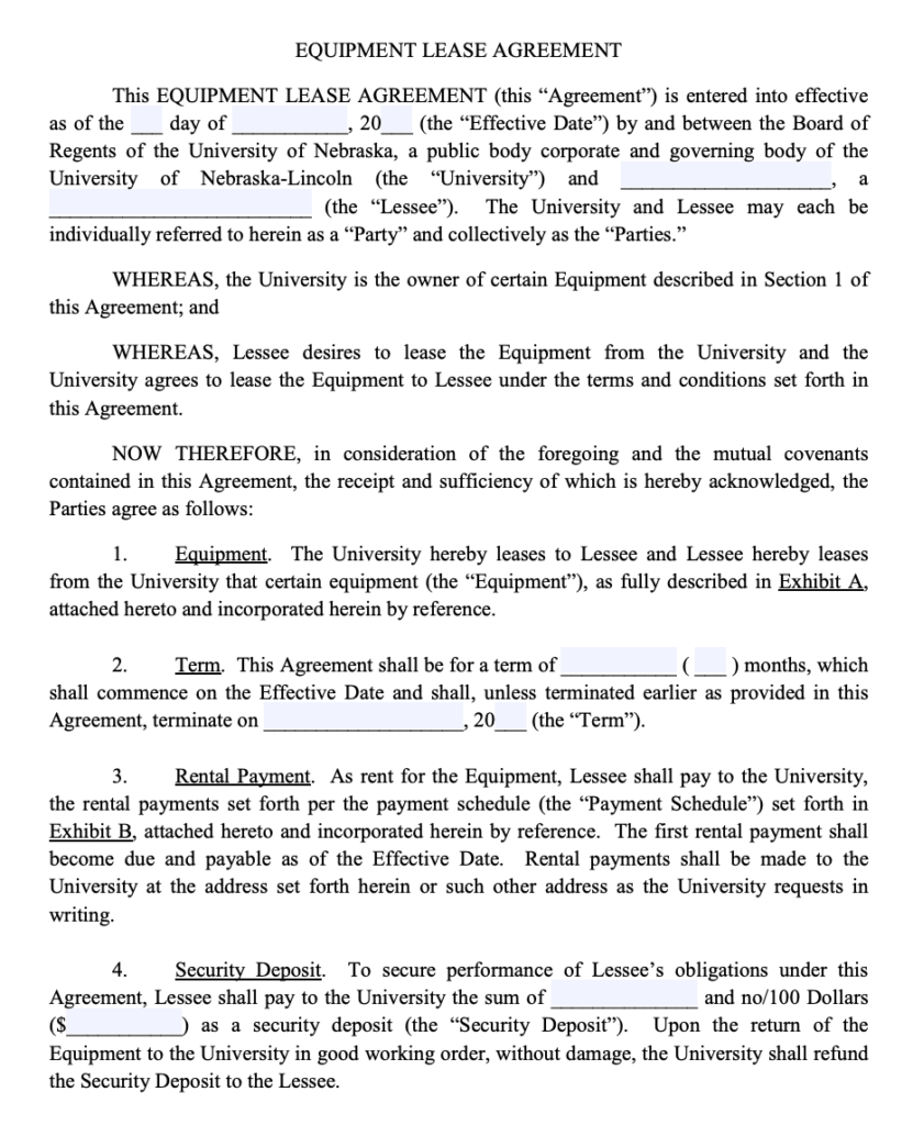 Machine Lease Agreement Template Machine Lease Agreement Template