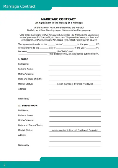 Marriage Agreement Template Marriage Agreement Template