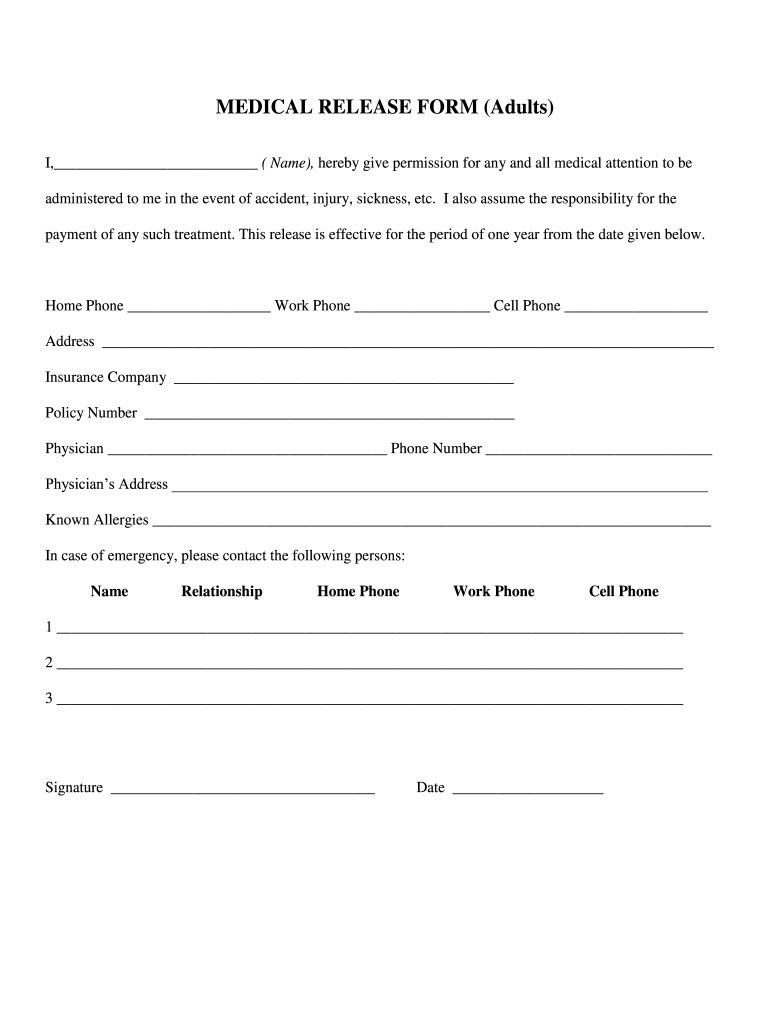 Medical Records Release Form Sample Medical Records Release Form Sample
