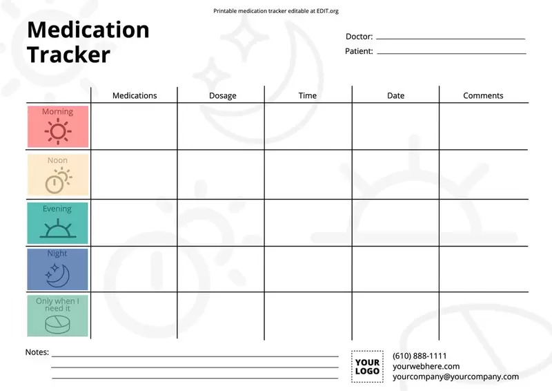 Medication Chart Template Example Medication Chart Template Example