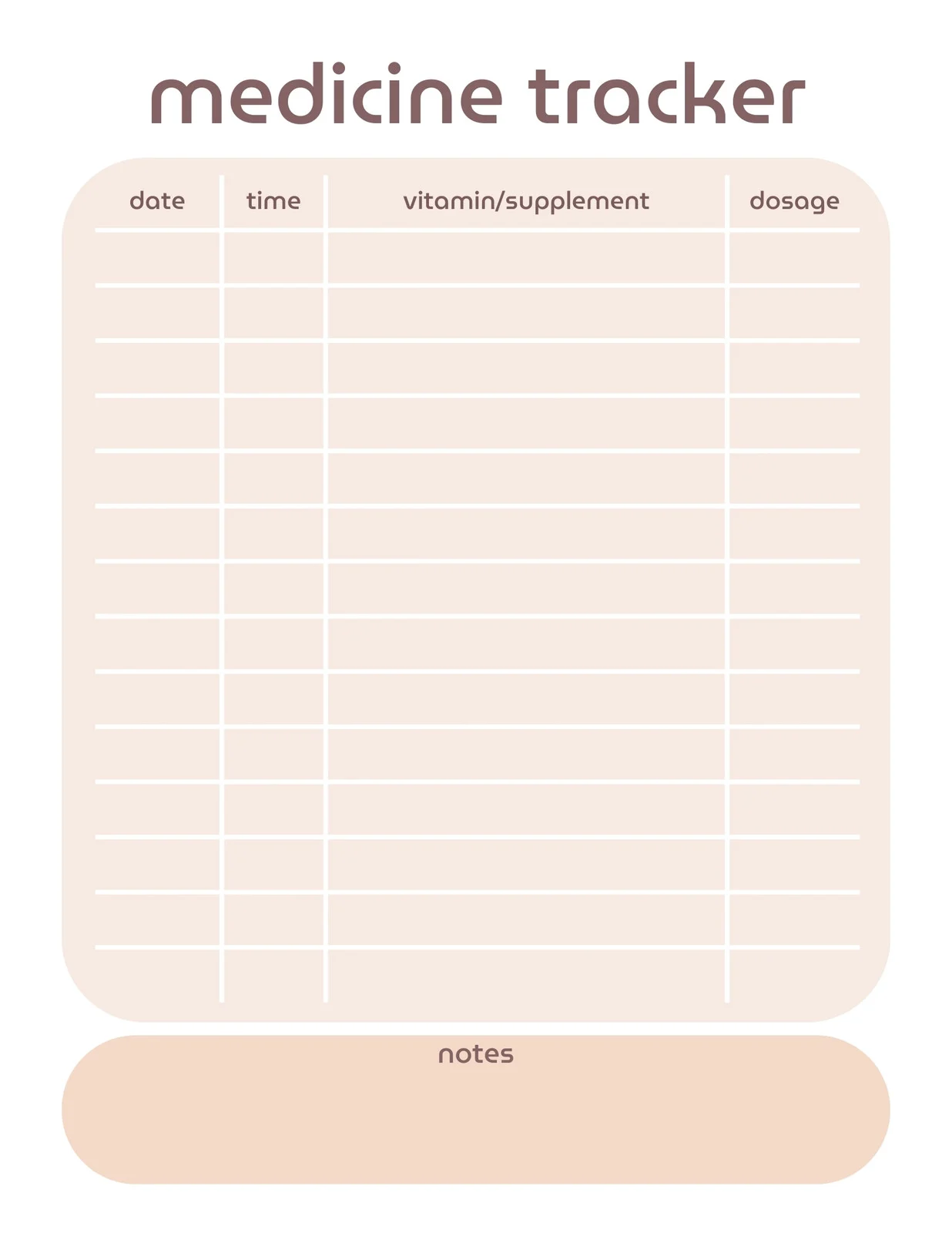 Medication Chart Template Sample Medication Chart Template Sample