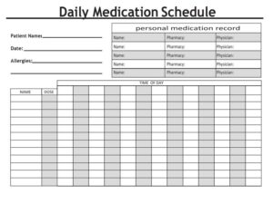 Free Printable Medication Schedule Template