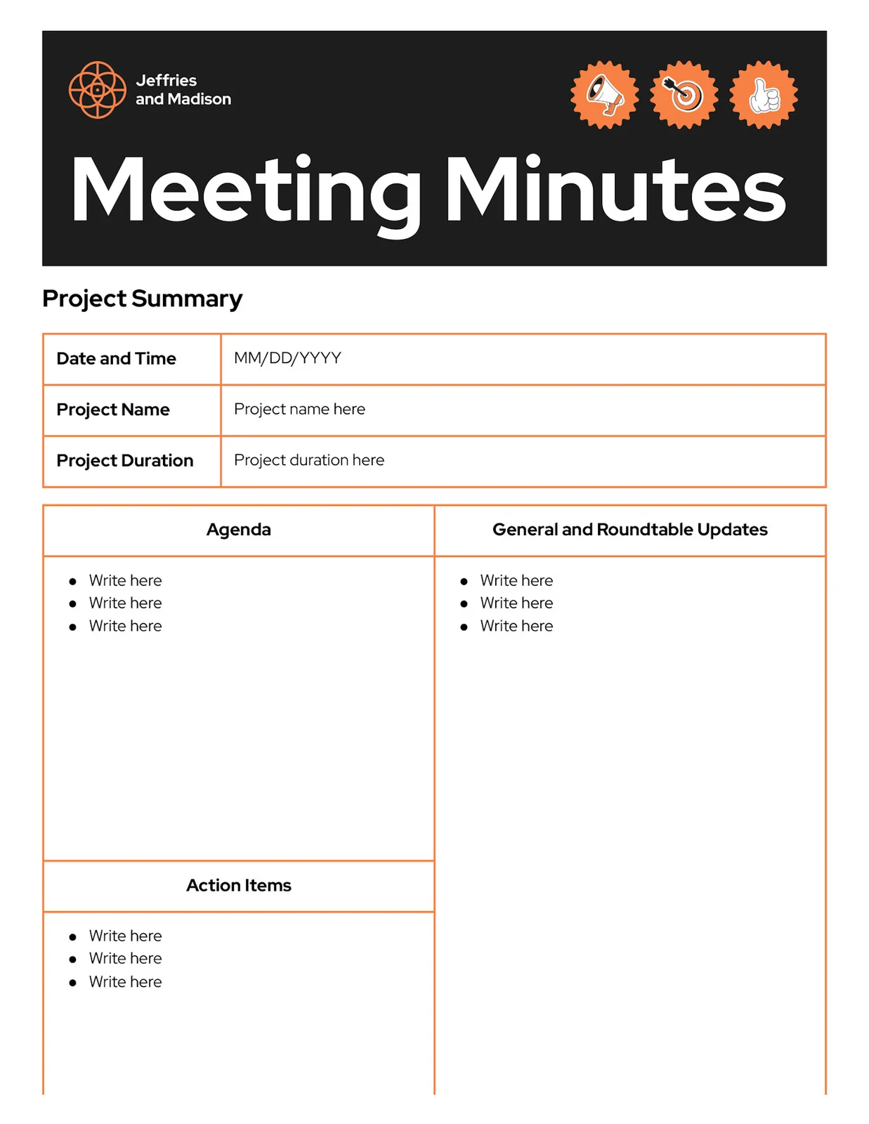 Meeting Summary Template Sample Meeting Summary Template Sample