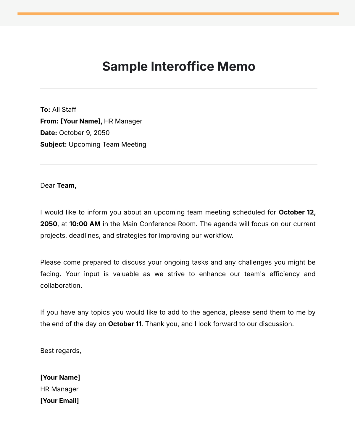 Memo Format Template