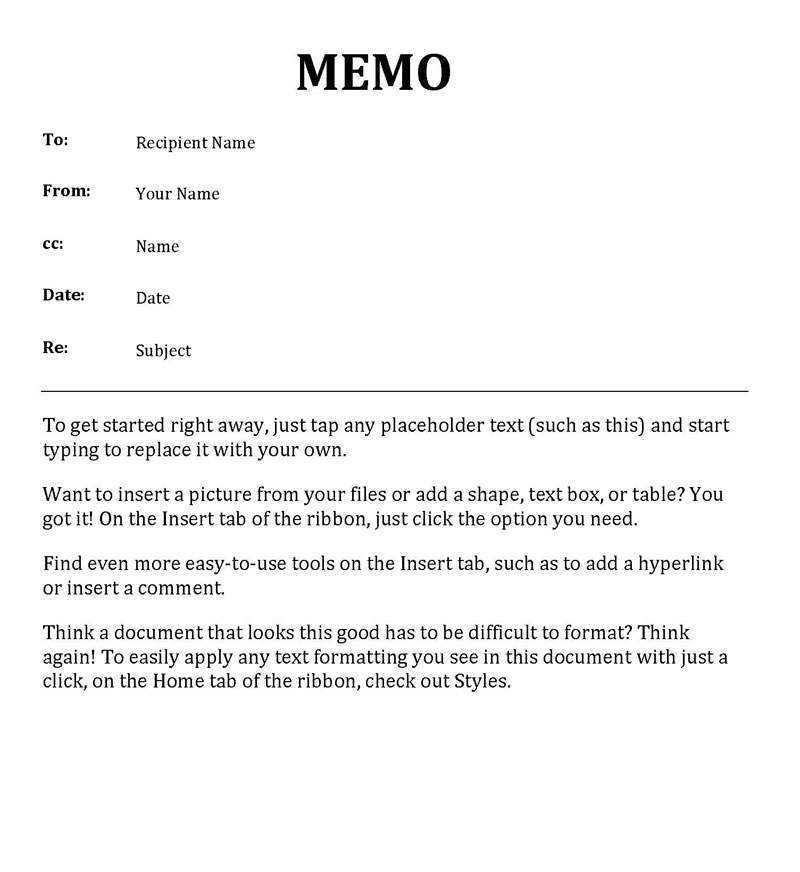 Memo Format Template