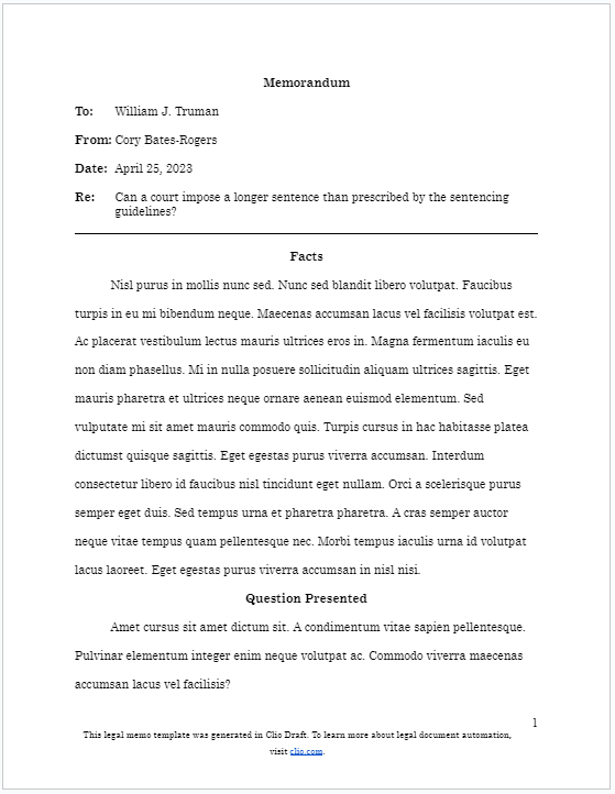 Memo Format Template