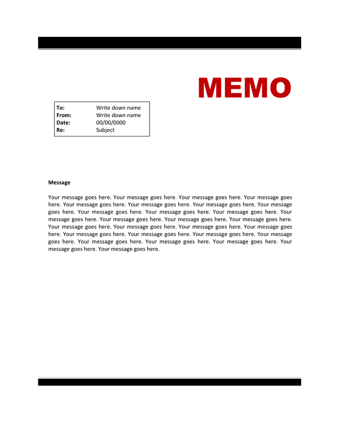 Memo Format Template