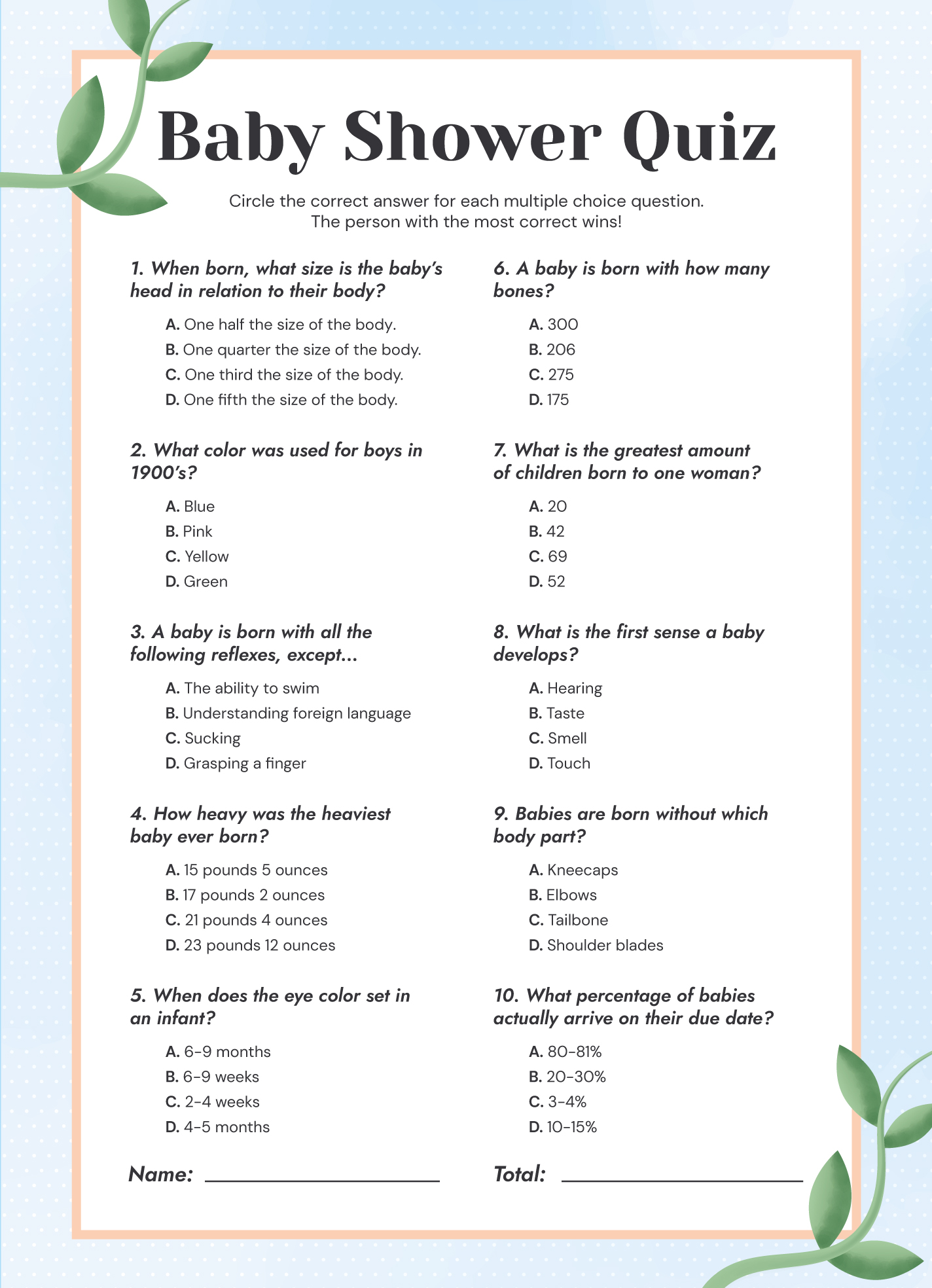 Multiple Choice Test Template