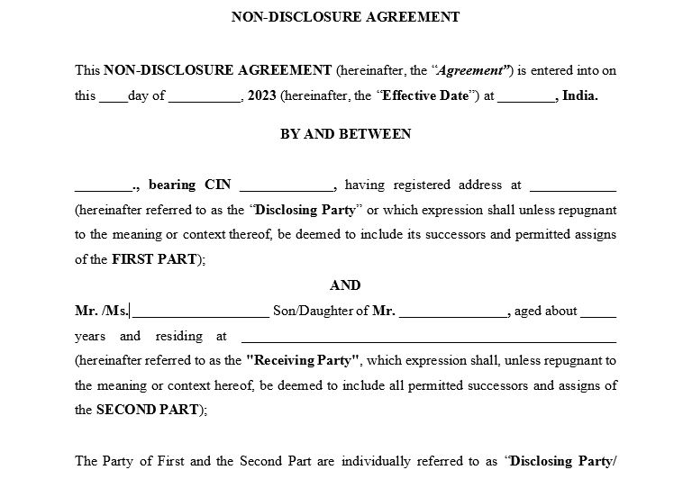 NDA Disclosure Agreement Form NDA Disclosure Agreement Form