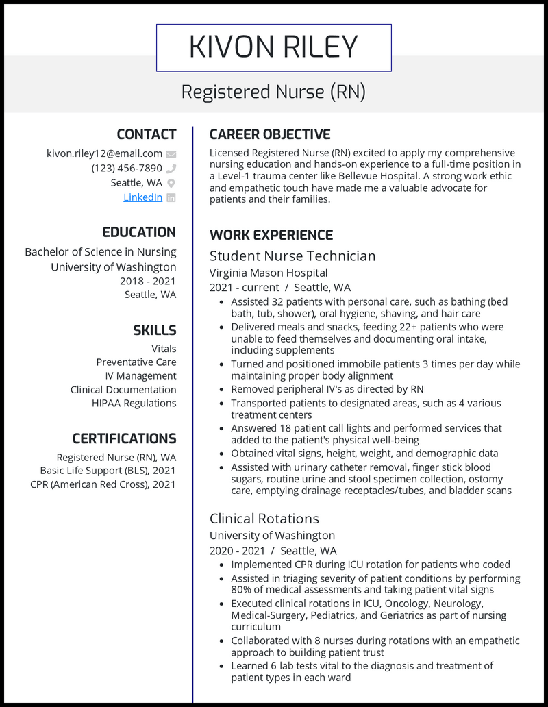 Nursing Student Resume Template Example Nursing Student Resume Template Example