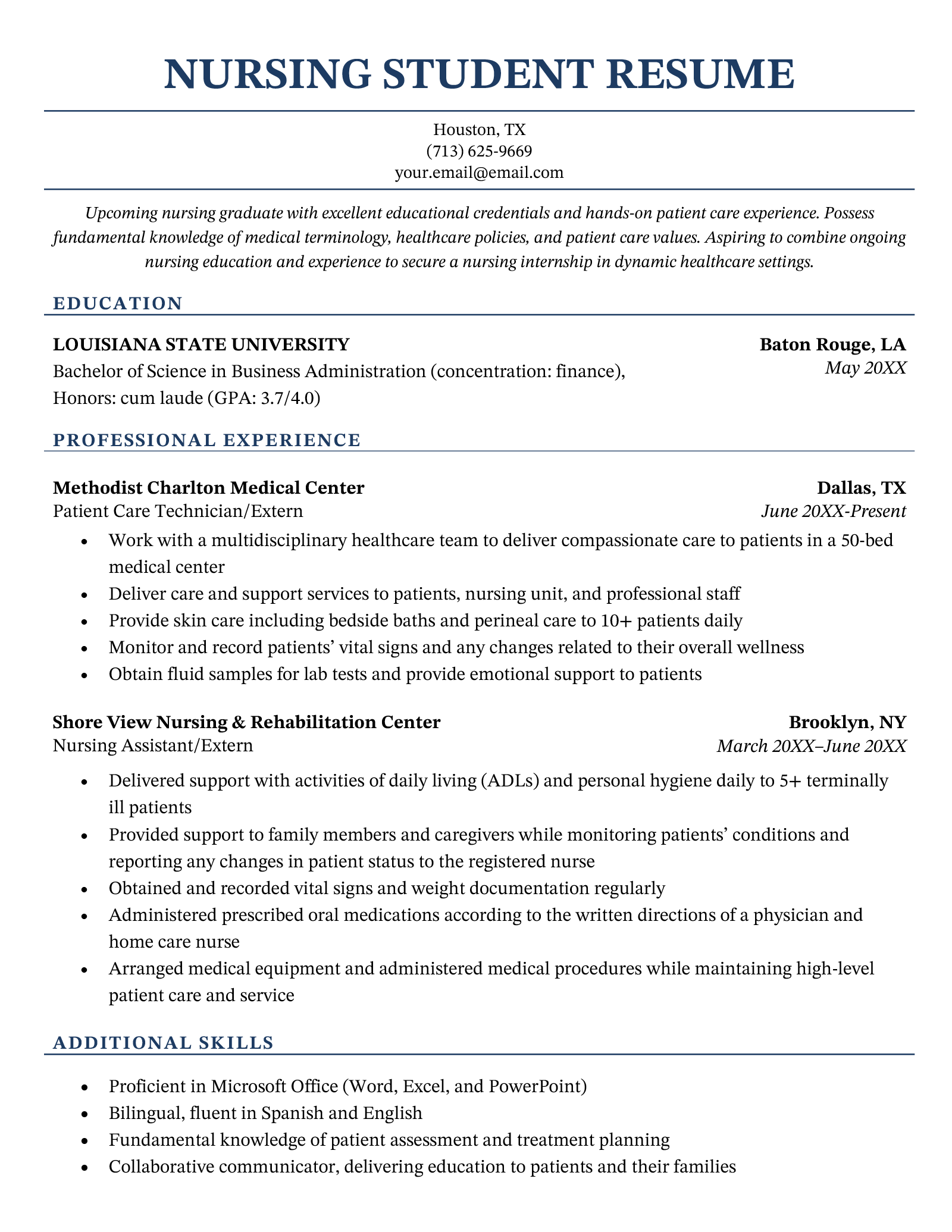 Nursing Student Resume Template Nursing Student Resume Template