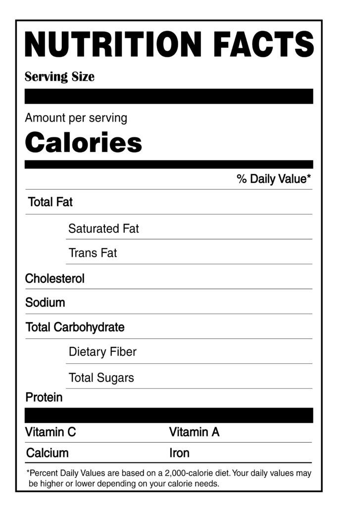 Nutrition Chart Template Sample Nutrition Chart Template Sample