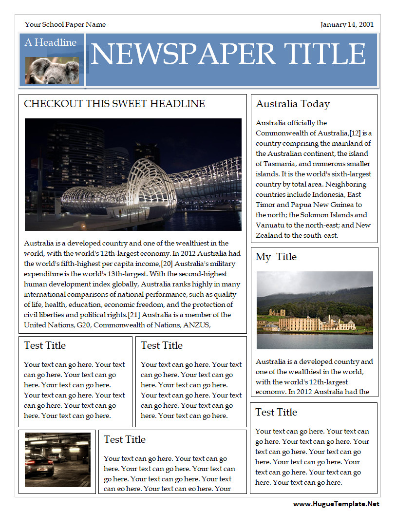 Old Newspaper Template
