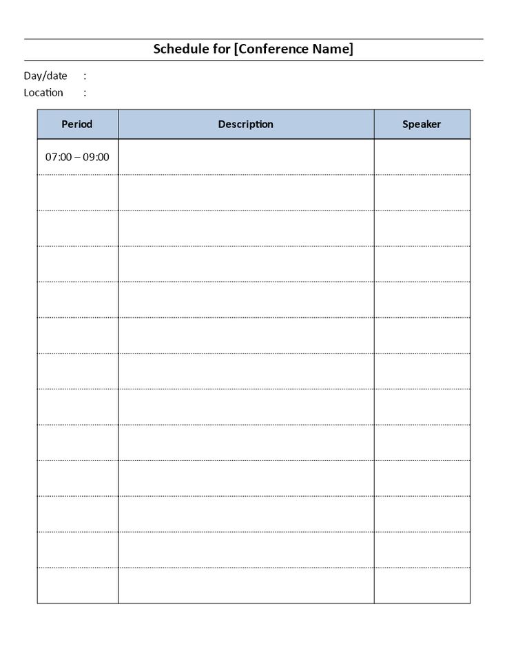 One Day Conference Schedule Template One Day Conference Schedule Template