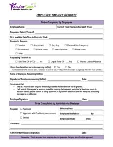 Community Time Off Request Printable Paid Time Off Request Form